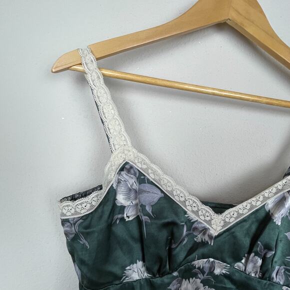 The Limited Y2K Fairycore Camisole Top Green Gray Silk Cotton‎ Size M - Picture 7 of 7